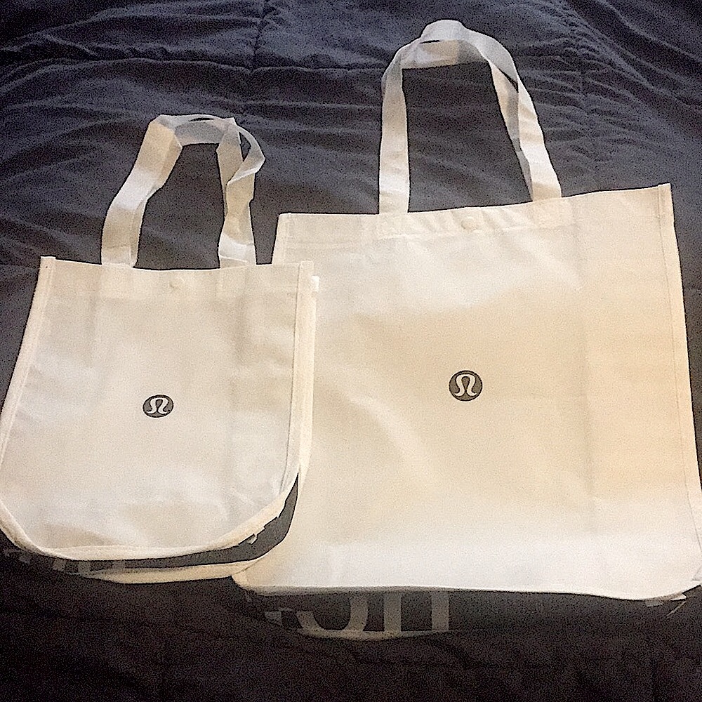 Lululemon shopping bag tote large & small set of 2